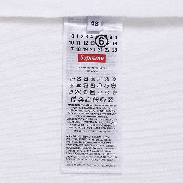 人気おすすめ シュプリーム×mm6 maison margiela コラボ  ボックス ロゴ tシャツ パロディ sht36952